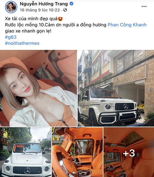 Cô gái ở Bến Tre chia sẻ hình ảnh tậu xe Mercedes-AMG G63 độ nội thất phong cách Hermes